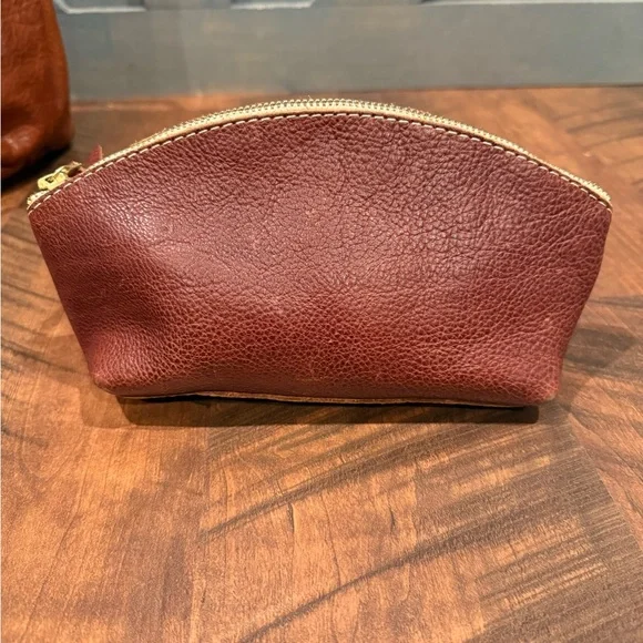 Portland Leather Brown Tote with Burgundy and Wine Pouches - Picture 4 of 7